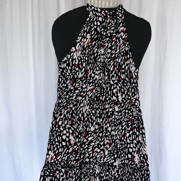 SHEIN Black and White Halter Tie Front Mini Dress - Picture 2 of 6